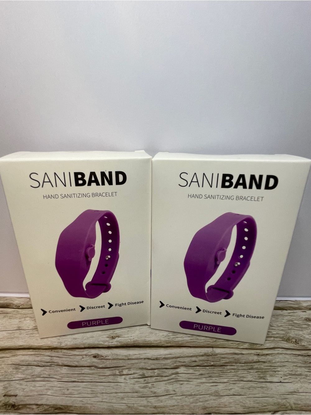 2 SaniBand Hand Sanitizing Bracelets - Purple